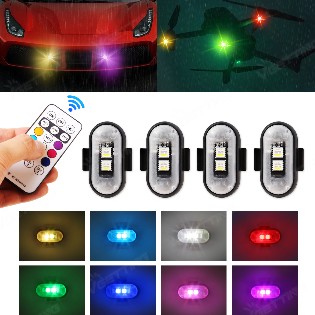 4Pcs Mini Drone Strobe Light 8 - огляд і ціна Drone Strobe Light